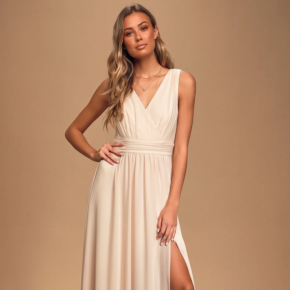 Lulus Cream Maxi Dress Size S